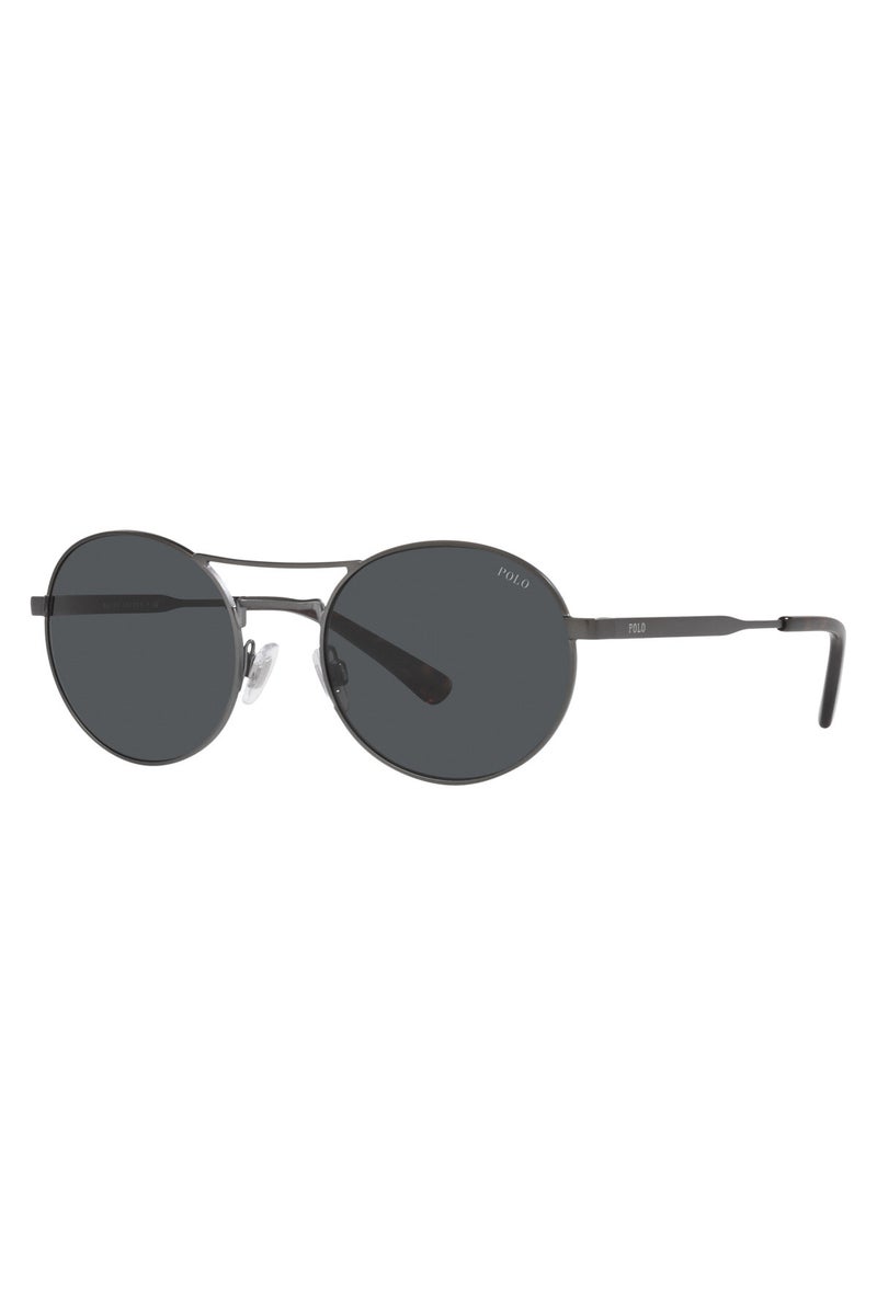 POLO Men's Round Sunglasses - Dark Grey - 52mm Lens Size - Image 2
